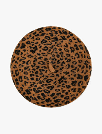Yünlü Ressam Şapka Yumuşak Dokulu Leopar Desenli