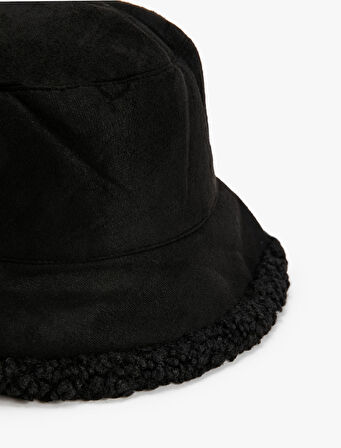Bucket Şapka Peluş Astarlı Çift Taraflı