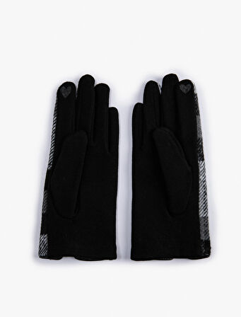 Ekose Eldiven Yumuşak Dokulu Yün Karışımlı