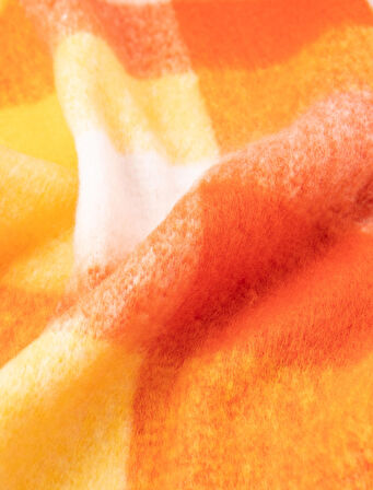 Atkı Püsküllü Yumuşak Dokulu Kareli