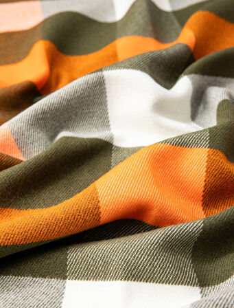 Atkı Kareli Çok Renkli Yumuşak Dokulu Püsküllü