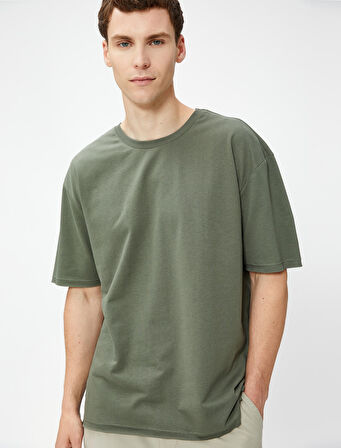 Basic Tişört Bisiklet Yaka Kısa Kollu Pamuklu