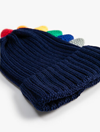 Triko Bere Dinozor Aplike Detaylı 