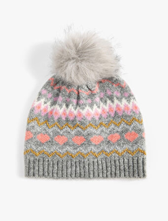 Bere Yumuşak Dokulu Peluş Ponpon Detaylı