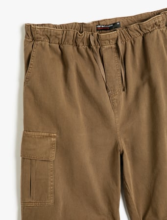 Kargo Paraşüt Pantolon Beli Bağcıklı Cepli Paça Detaylı