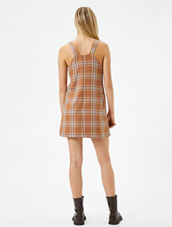 Jile Elbise Düğmeli Kalın Askılı Cepli 