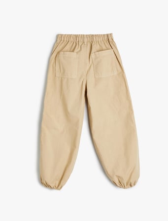 Paraşüt Kot Pantolon Pamuklu Beli Lastikli Cepli - Parachute Jean