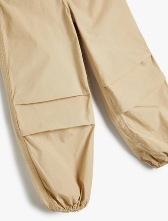 Paraşüt Kot Pantolon Pamuklu Beli Lastikli Cepli - Parachute Jean