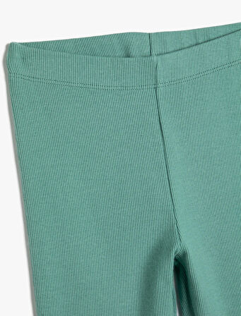 Basic İspanyol Paça Pantolon Beli Lastikli Fitilli Pamuklu