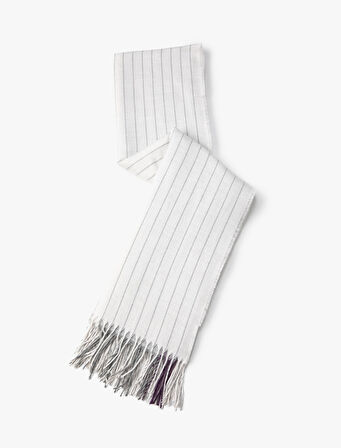 Çizgili Atkı Yumuşak Dokulu Püsküllü