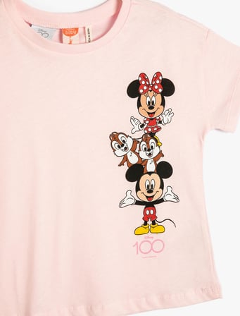 Minnie Mouse Tişört Lisanslı Kısa Kollu Bisiklet Yaka Pamuklu