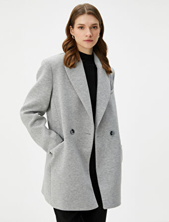 Kruvaze Mont Düğmeli Cep Detaylı