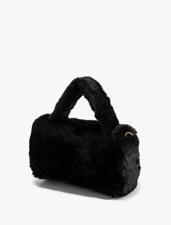 Peluş Mini Çapraz Çanta Kapaklı Fermuarlı