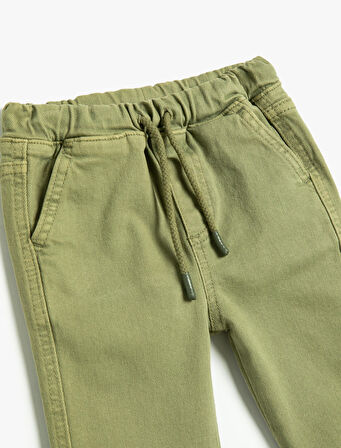 Jogger Pantolon Cepli Beli Bağlamalı Pamuklu