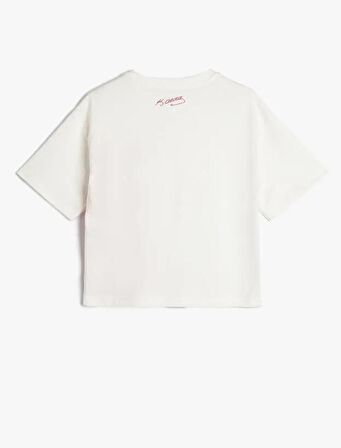 3SKG10587AK Koton Kız Çocuk T-shirt EKRU