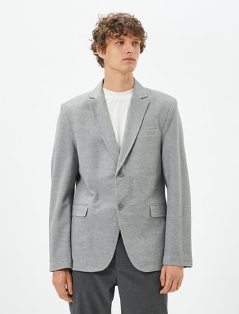 Blazer Ceket Slim Fit Düğmeli Çift Cep Detaylı