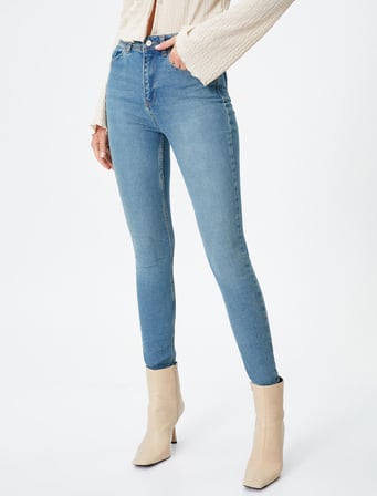 Yüksek Bel Kot Pantolon Dar Paça - Carmen Jeans