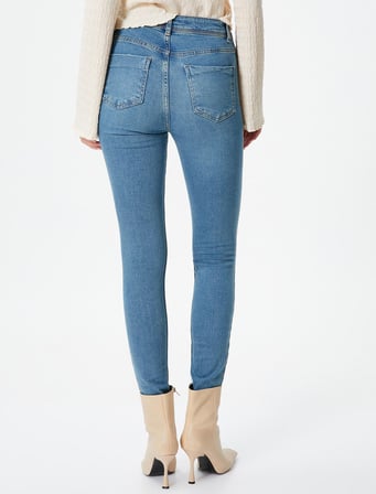 Yüksek Bel Kot Pantolon Dar Paça - Carmen Jeans