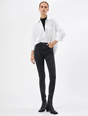 4WAL40113MD Koton Kadın  Jean Pantolon SİYAH