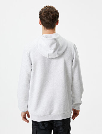 Kapşonlu Sweatshirt Kanguru Cep Detaylı Uzun Kollu