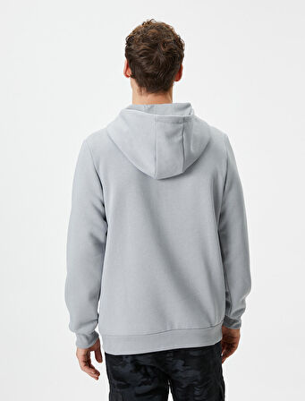 Kapşonlu Sweatshirt Kanguru Cep Detaylı Uzun Kollu