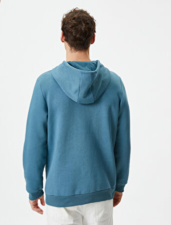 Kapşonlu Sweatshirt Kanguru Cep Detaylı Uzun Kollu