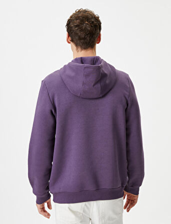 Kapşonlu Sweatshirt Kanguru Cep Detaylı Uzun Kollu