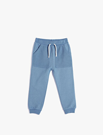 Basic Jogger Eşofman Altı Şardonlu Beli Bağlamalı Cepli Detaylı Pamuklu
