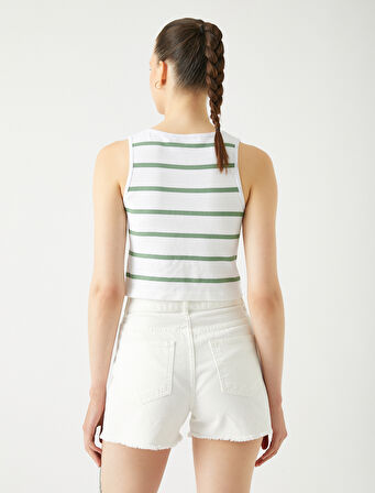 Crop Fitilli Atlet Basic Halter Yaka