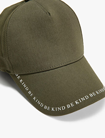 Kep Şapka Slogan Baskılı Pamuklu