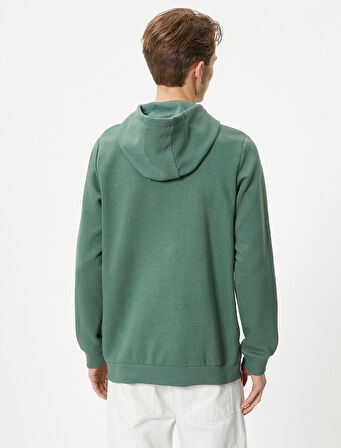 Kolej Baskılı Hoodie Kapşonlu Kanguru Cep Detaylı 