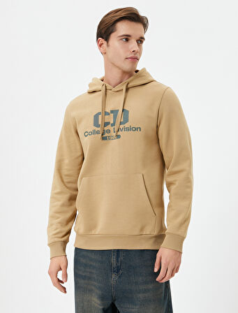 Kolej Hoodie Baskılı Kanguru Cep Detaylı