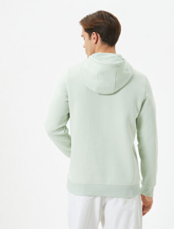 Kapşonlu Sweatshirt Kolej Baskılı Kanguru Cep Detaylı