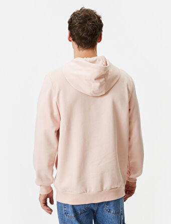 Kolej Sweatshirt Kapşonlu Slogan Baskılı Kanguru Cep Detaylı