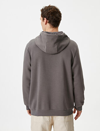 Kolej Hoodie Slogan Baskılı Kanguru Cep Detaylı