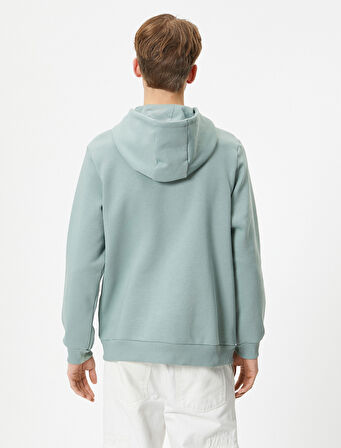 Slogan Baskılı Hoodie Kapşonlu Kanguru Cep Detaylı