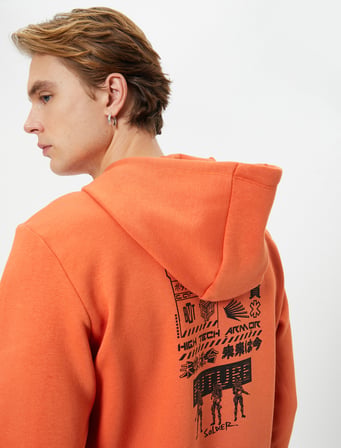 Anime Sweatshirt Kapşonlu Kanguru Cepli Baskılı