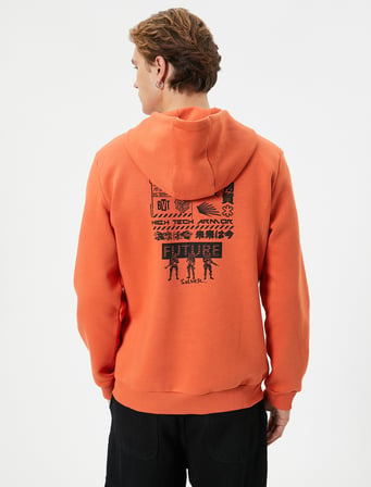 Anime Sweatshirt Kapşonlu Kanguru Cepli Baskılı