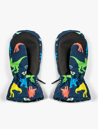 Polar Parmaksız Eldiven Dinozor Baskılı Polar Astarlı