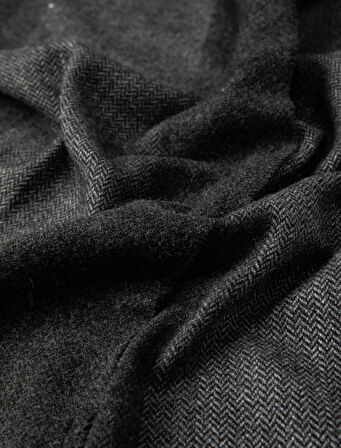 Atkı Püskül Detaylı Renk Bloklu Yumuşak Dokulu