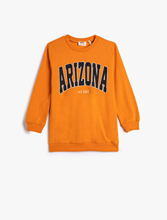 Sweatshirt Arizona Baskılı Şardonlu Bisiklet Yaka