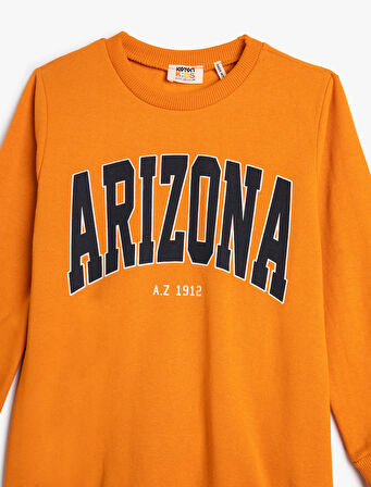 Sweatshirt Arizona Baskılı Şardonlu Bisiklet Yaka