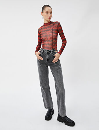 Düz Paça Kot Pantolon Yüksek Bel - Nora Jean