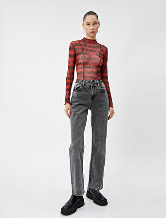 Düz Paça Kot Pantolon Yüksek Bel - Nora Jean