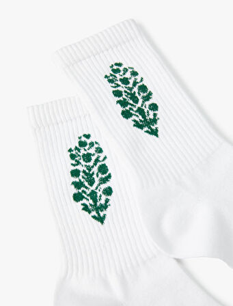 Soket Çorap Desenli Doğa Temalı