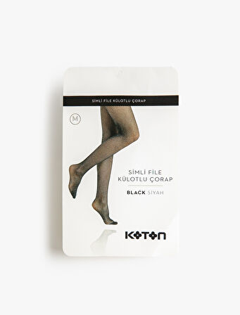 Simli File Külotlu Çorap