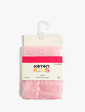 Külotlu Çorap Kalp Detaylı 20 den