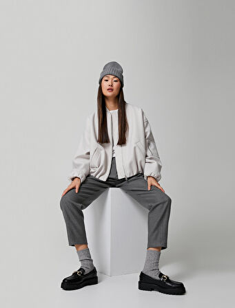 Lastikli Örgü Bere Kenarları Geniş Katlı