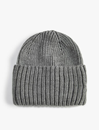 Lastikli Örgü Bere Kenarları Geniş Katlı