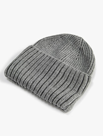 Lastikli Örgü Bere Kenarları Geniş Katlı